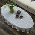 thumbnail image 2 of Oval Tablecloth,Cotton Linen Duck Egg Shape Tablecloth With Lace,Striped Table Cover For Living Room Bedroom Study Outdoor-C-120*170cm, 2 of 4