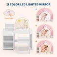thumbnail image 1 of Kojooin Kids Vanity with Lighted Mirror, 2-in-1 Princess Vanity Table & Chair Set, 1 of 7