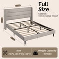 thumbnail image 3 of Frostbloom Full Size Linen Upholstered Platform Bed Frame with Wingback Headboard, No Box Spring Needed, Beige, 3 of 8