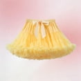 thumbnail image 4 of Miluxas Girl's Elastic Waist Petticoat Puffy Tutu Tulle Skirt Princess Ballet Dance Pettiskirts Underskirt Yellow 0-2 Years, 4 of 5