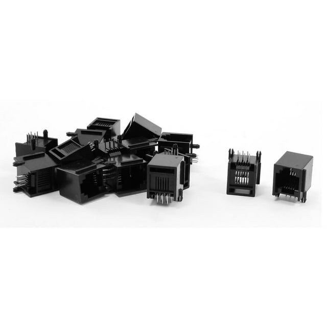 Unique Bargains 15 Pcs RJ12 6P6C Prises Réseau ADSL 15 x 12 x 14mm