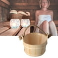 thumbnail image 4 of Wooden Barrel, Convenient 10.6 X 8.5 In  Bucket  For Shower Swimming Pool For  Steam Room, 4 of 8