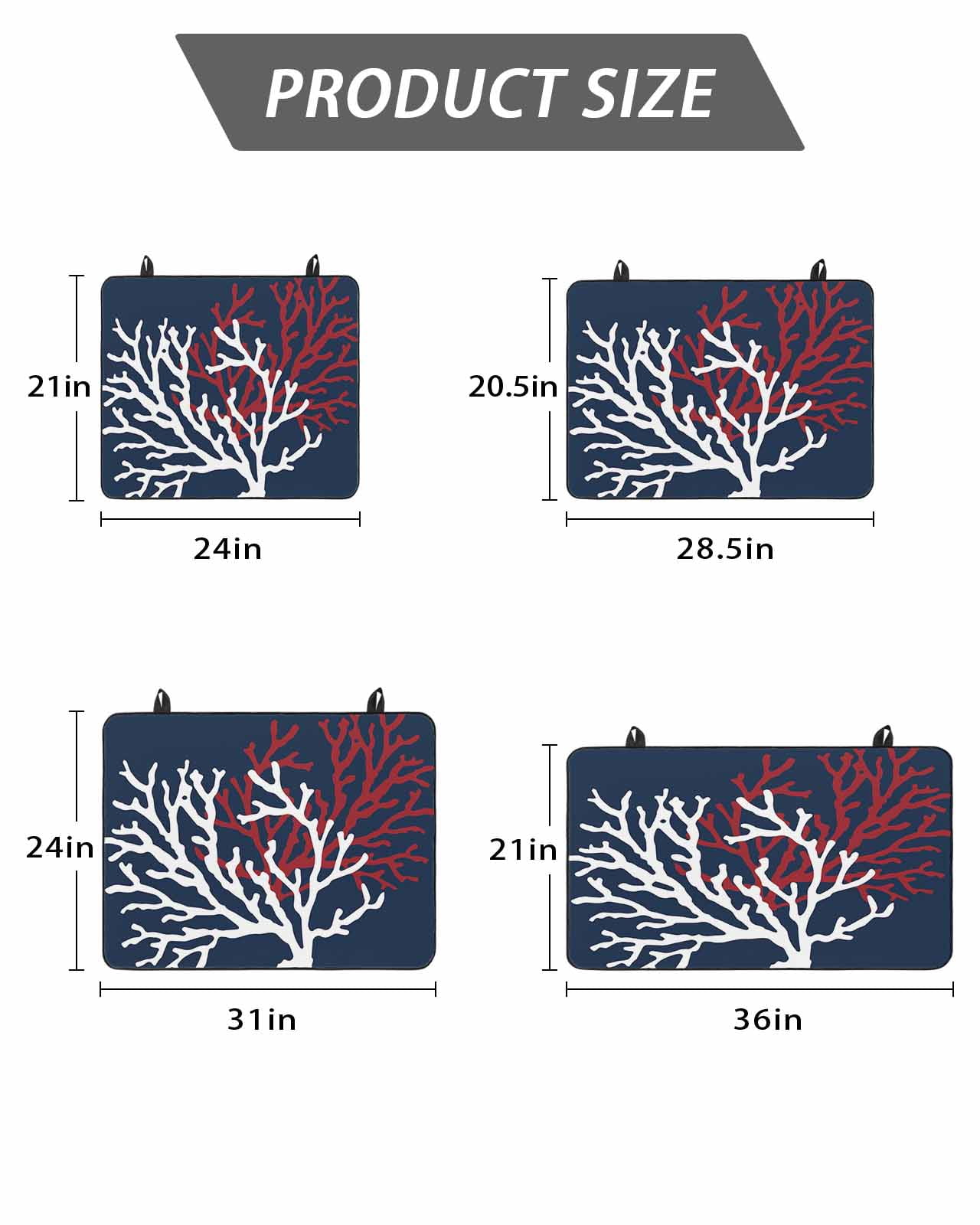 Stove Top Covers for Electric Stove, Red White Coral Glass Stovetop Cover Protector, Summer Ocean Nautical Coastal Navy Blue Induction Cooktop Protector Oven Mat for Kitchen Countertop 24"x21"