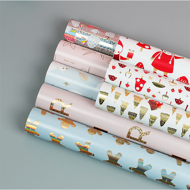 Envoltura de regalos, papel de regalo de Navidad, 8 piezas de 50 * 70 cm (1 pieza cada una para 1-8 modelos) JAMW Sencillez