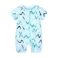 thumbnail image 2 of uublik Baby Romper Cute Pattern Short Sleeve Double Zipper Romper Jumpsuit Green 6-9 Months, 2 of 5