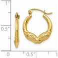 thumbnail image 5 of 14K Yellow Gold Ram Head Hoop Earrings (10 X 3) Made In Indonesia s809, 5 of 6