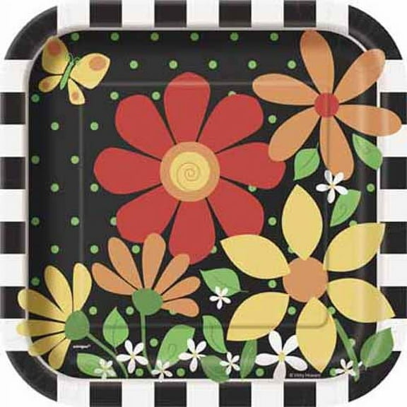 Floral 'Flower Burst' Large Paper Plates (8ct)