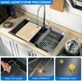thumbnail image 4 of Dextrus 30-Inch Drop-In Kitchen Sink,Stainless Steel Workstation with Single Bowl, Nano Coated Surface, Cutting Board, Strainer, and Accessories, 4 of 5