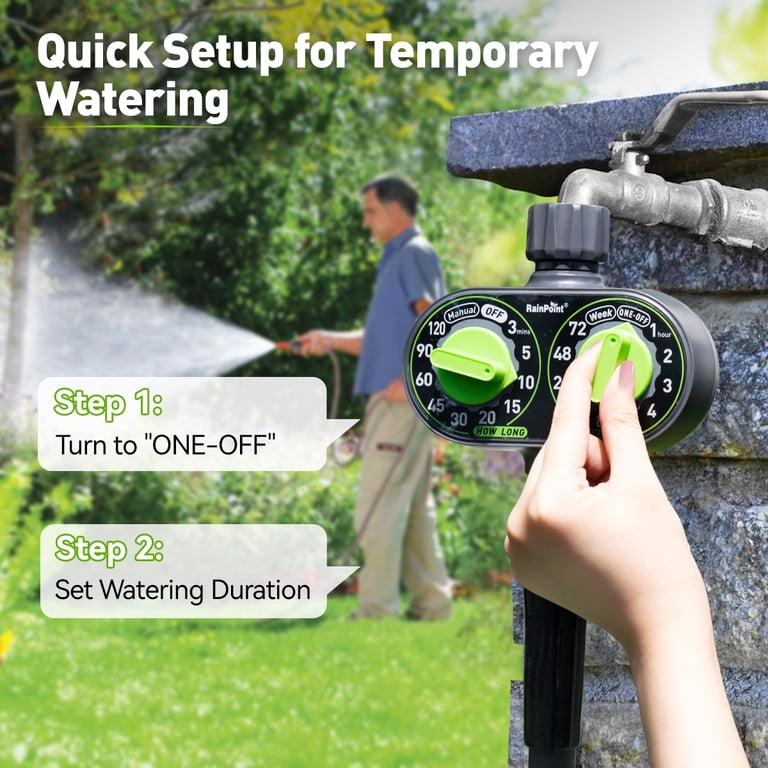 RainPoint Automatic 2-Dial Programmable Hose Timer, Weatherproof photo 8