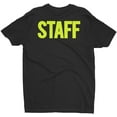 thumbnail image 3 of NYC Factory Men's Staff T-Shirt Front Back Print Tee Event Uniform Screen Printed Tshirt Black-Neon, XL, 3 of 6