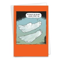 NobleWorks Funny Halloween Greeting Card with 5 x 7 Inch Envelope (1 Card) Ghost Ride C7639HWG