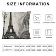 thumbnail image 5 of JEUXUS  Eiffel Tower Throw Pillow Cover French Sketch Monochrome Paris Landmarks Country Collage Street Pillow Case Decorative Men Women Boy Girl Room Cushion Cover for Home Couch Bed, 5 of 5