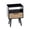 Black, variant on Tcbosik Night Stand with Storage Drawer, 15.7 Inch Bedside Table with Open Shelf, Rattan End Table with Solid Wood Legs for Small Space, Bedroom, Living Room, Natural