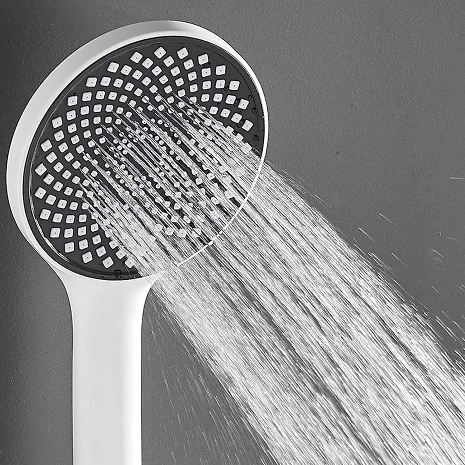 Bathtub Faucet with Handheld Shower Wall Mounted White Brass Bathroom Tub Shower Faucet