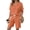 Orange women two piece set a1, variant on BRELIL Women Two Piece Set Summer V Neck Short Sleeve Shirt Shorts Casual Lounge Outfits Solid Loose Fit Tracksuit Travel Vacation Matching Sets, Orange 2XL