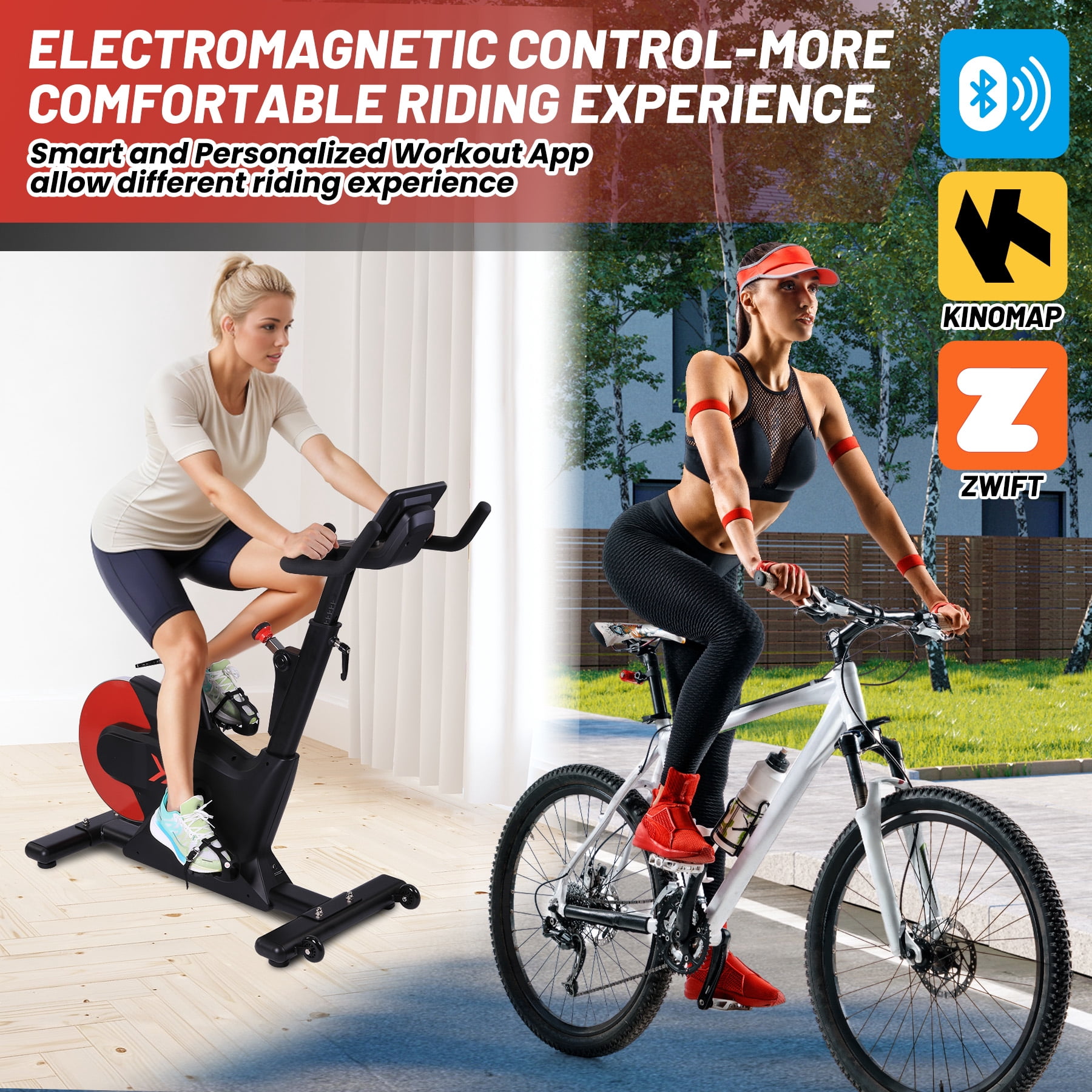 Towallmark Exercise Bike for Home Gym, Indoor Cycling Bike with 28lbs Flywheel & Smart Knob Resistance, Magnetic Stationary Bike with LCD Monitor & Tablet Mount for Cardio Workout