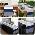 thumbnail image 6 of Navy Blue Stripe Table Runner 72 Inches Long, Modern Rustic Horizontal Blue Striped Kitchen Coffee Dining Table Decoration for Home Party Birthday Wedding Home Decor 18x72 Inches, 6 of 8