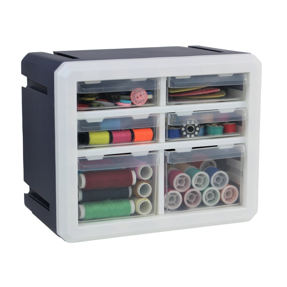 Bins & Things Mini Desk Craft Organizer 6 Small Drawers with Removable