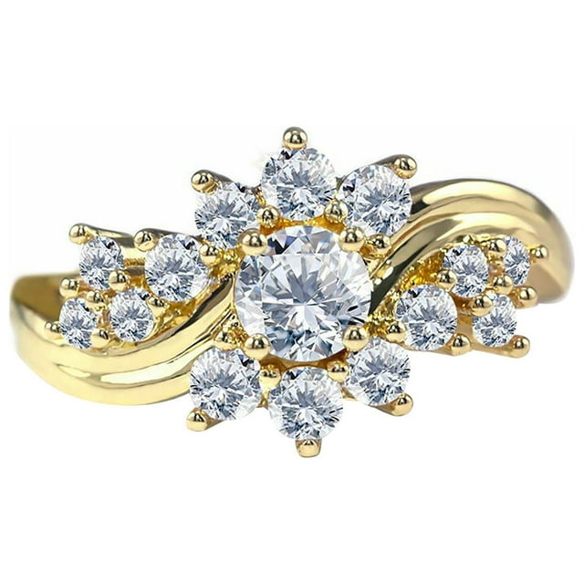 Exquisite Creative Gift Snowflake Ring Personalized Wild Copper Ring Size 6-10The Best Gift for A Loved One