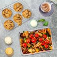 thumbnail image 4 of 10.4 Inch Toaster Oven Pans with Racks Set, P&P CHEF Stainless Steel Small Baking Pan Oven Tray and Roasting Cooling Rack for Meat Cookie, Oven & Dishwasher Safe, (2 Pans + 2 Racks), 4 of 7