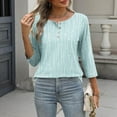 thumbnail image 6 of Fashion Fall Saving Fall Shirts Womens Tops Womens T Shirts 3/4 Sleeve Loose Fit Womens Blouses My Orders, 6 of 9