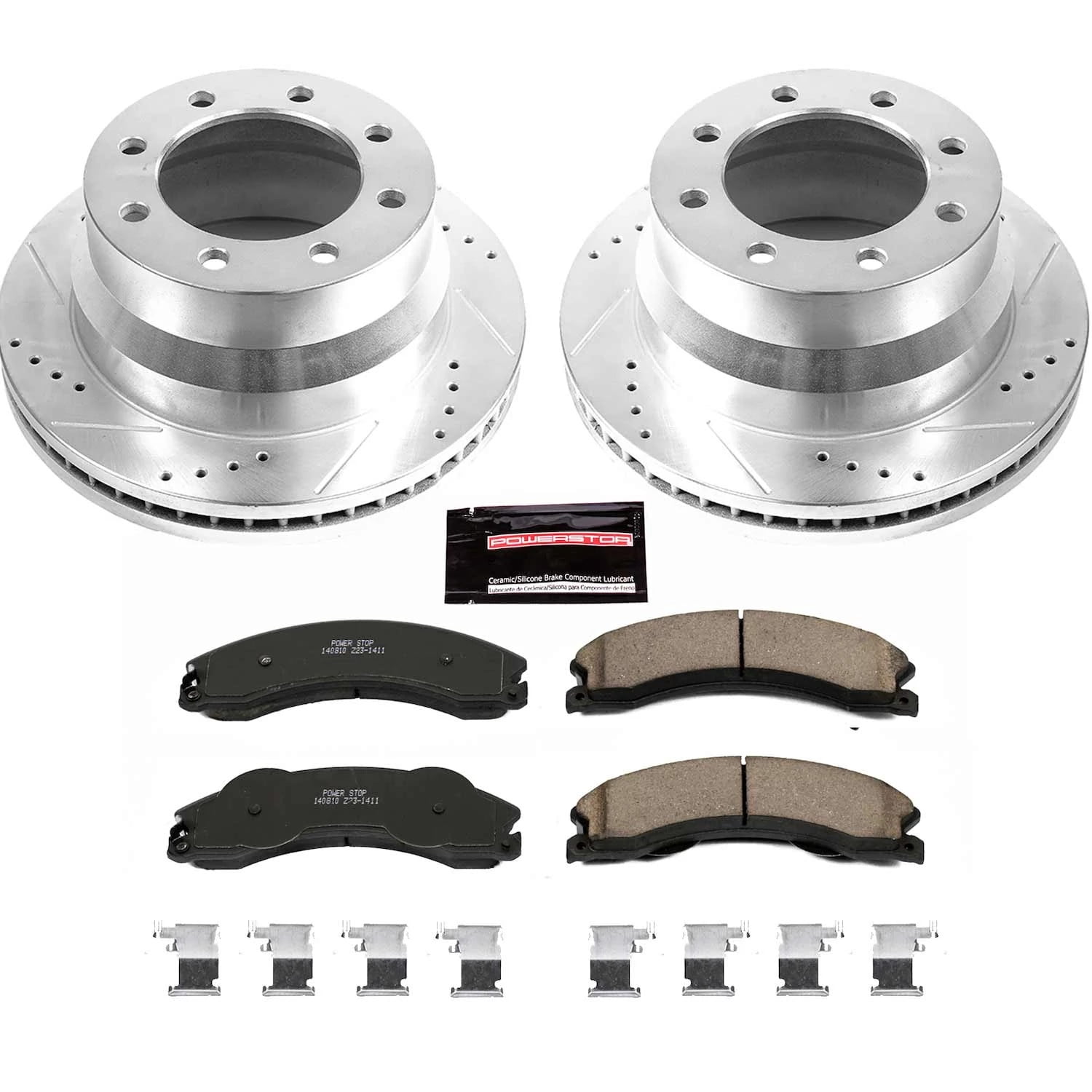 PowerStop Rear Z23 Evolution Sport Carbon-Fiber Ceramic Brake Pad and Drilled & Slotted Rotor Kit Fits: CHEVROLET GMC Select Models K6257