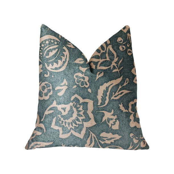 Blue and Beige Luxury Throw Pillow 20in x 36in