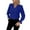 Blue, variant on yunLCZ Womens Long Sleeve Shirts Women's Shirt Solid Color V Neck Pleated Top Elegant Shirt Going Out Fashion Clothes