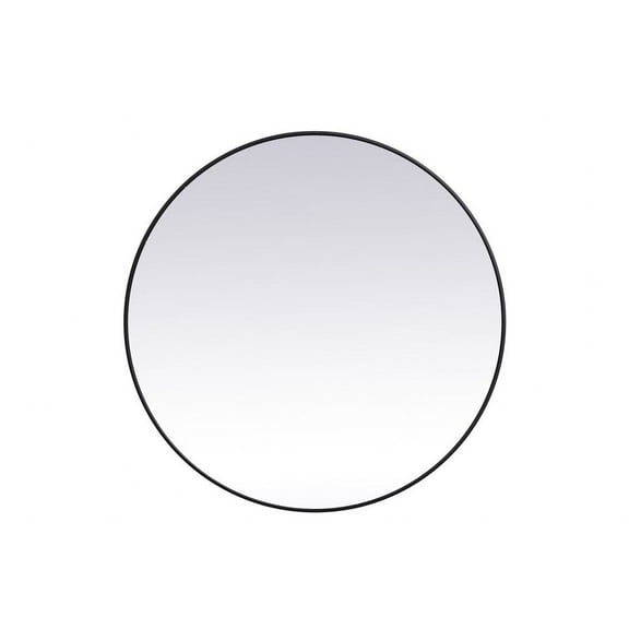 MR4845BK-Elegant Decor-Eternity - Round Mirror In Mid-Century Modern Style-45 Inches Tall and 45 Inches Wide-Black Finish