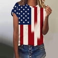 thumbnail image 6 of Vetsdori Womens American Flag T Shirts Summer July 4th Pullover Graphic Red White and Blue Short Sleeve Plus Size Red White and Blue , Crew Neck Independence Day Tops for Women Casual, 6 of 7