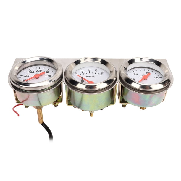 Juego De Medidor De Automóvil 3 En 1, Voltímetro De Temperatura Del Agua Fahrenheit De Presión De Aceite Duradero 52 Mm 12 V Resistente Al Calor Fácil De Instalar Para La