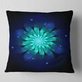 thumbnail image 2 of Designart Fractal Flower Blue N Turquoise - Floral Throw Pillow - 18x18, 2 of 5
