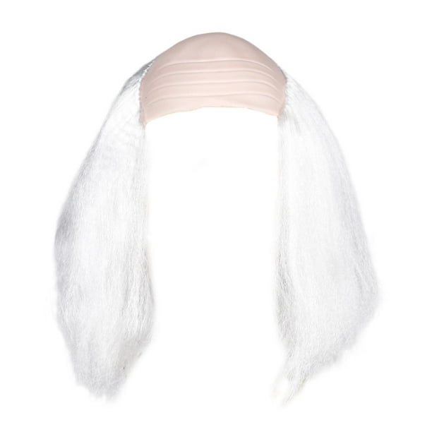 Fiesta de disfraces de gorro calvo con pelo a los lados, científicos locos y calvos largos para Blanco