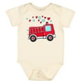 thumbnail image 3 of Inktastic Valentine Fire Truck with Hearts Boys or Girls Baby Bodysuit, 3 of 5