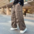 thumbnail image 5 of Gibobby Boys Pants Little Boys Sweatpants Kid Pants Athletic Elastic Waist Soft Lightweight Pants With Pocket Drawstring 2T 3T 4T 5T 6T Big Boys Pants(11-12 Years,Brown), 5 of 6