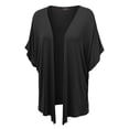 thumbnail image 2 of Made by Johnny Women's Kimono Style Short Sleeve Dolman Cardigan XXXL BLACK, 2 of 6