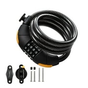 Via Velo Bike Combination Cable Lock 4 feet Self Coiling with Mounting Bracket