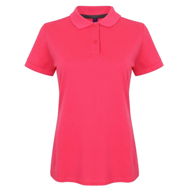 Henbury - Polo de manga corta de micro-fibra para mujer (Fucsia)