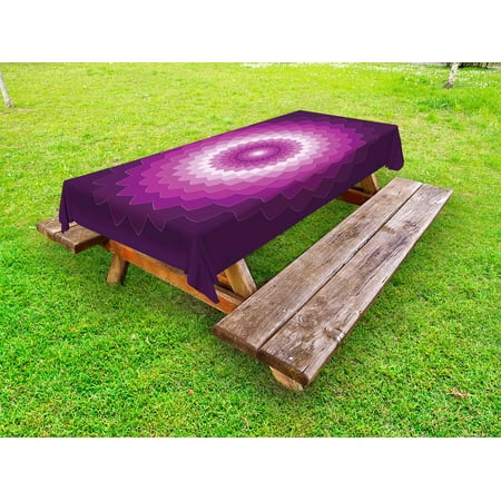 

Purple Outdoor Tablecloth Graphic Carnation Flower Symbol Optical Illusion Symmetric Vibrant Display Decorative Washable Fabric Picnic Tablecloth 58 X 104 Inches Purple Magenta White by Ambesonne