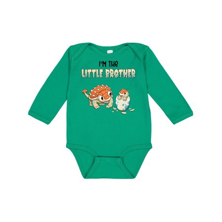 

Inktastic I m the Little Brother Ankylosaurus Bros Gift Baby Boy Long Sleeve Bodysuit
