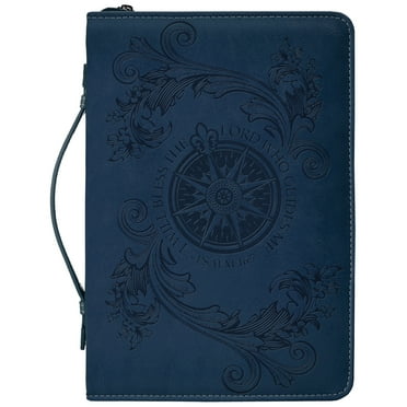 Flying Compass Rose Bible Cover, Navy Blue, X-Large