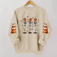thumbnail image 2 of Jsaierl Halloween Sweatshirts for Women Cute Ghost Print Pullovers Stretch Holiday Crewneck Long Sleeve Sweater Tops Halloween Party Supplies, Sizes S-2XL, 2 of 6