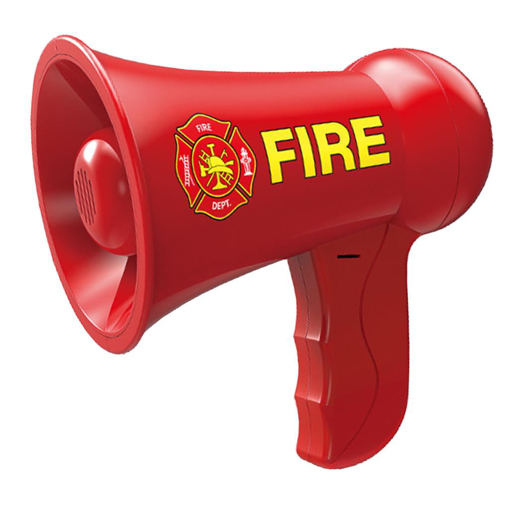Fire Fighter Officer Toy Megaphone w/ Siren Sounds Kid Role Playing Dress Up 