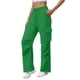 thumbnail image 3 of Mujeres Casual Cordón Color Sólido Elástico Cintura Multi-Bolsillo Pantalones de Sudar, 3 of 7