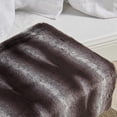thumbnail image 3 of Home Soft Things Tip Printing Light Faux-fur Ottoman - Arusha Light Brown - 19" x 13" x 17", 3 of 7