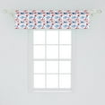 thumbnail image 2 of Ambesonne Lighthouse Window Valance, Animal Pattern Shell, 54" X 12", Blue Red White, 2 of 3