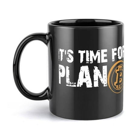 

Bitcoin Ceramic black double-sided mug coffee and tea cup 11oz