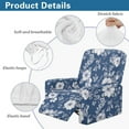 thumbnail image 5 of Xoenoiee Blue Daisy Flower Pattern Stretch Recliner Chair Covers, 4-Piece Soft Sofa Cover Couch Cover Jacquard Recliner Slipcover with Side Pockets, 5 of 7