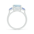 thumbnail image 2 of Angara Natural 2.7 Ct. Aquamarine with Tanzanite Three Stone Ring in 14K White Gold for Women (Ring Size: 12), 2 of 10