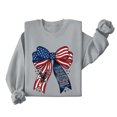 thumbnail image 2 of Uootdi Womens 4th Of July Sweatshirts USA Long Sleeve Crewneck USA Holiday Print Loose Fit Weekend Outings Casual Sweatshirts Gift, 2 of 5